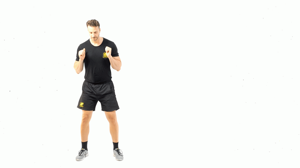 DE PIE-SIN MATERIAL-CARDIO-SENTADILLA CON SALTO Y DESPLAZAMIENTO LATERAL