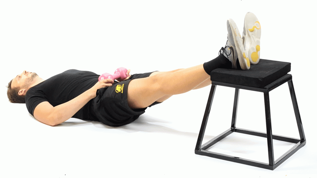PLATAFORMA-SUELO-DORSAL-ELEVACION DE PELVIS FRONTAL CON PIERNAS EXTENDIDAS BILATERAL CON CARGA